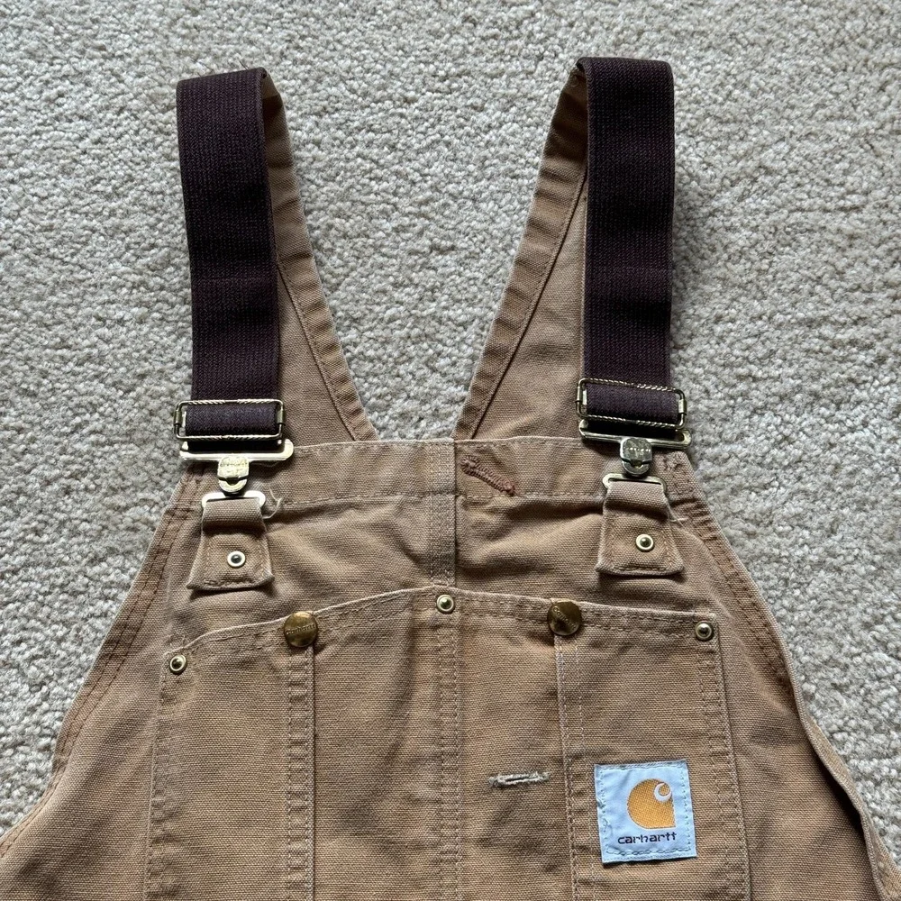 Vintage Carhartt Overall Mens 38 X 30 Duck Bib Insulated Quilt Lined Made In USA